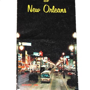 Vintage 1966 Transportführer und Straßenkarte von New Orleans Louisiana Map