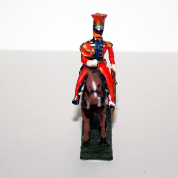 Vintage Plastic Toy Soldier Horse Mounted Soldier Made in France Military Figure