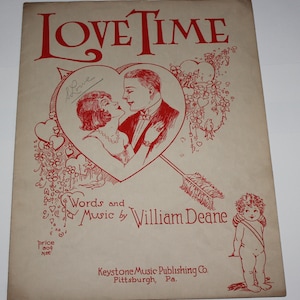 Vintage Love Time 1920s Sheet Music