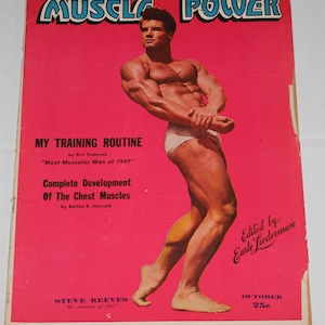 Vintage Muscle Power Self Improvement Magazine Steve Reeves October 1947