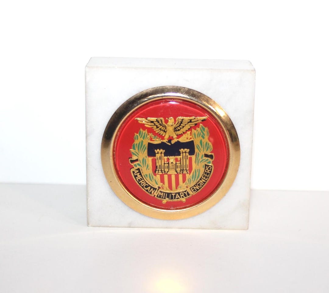 Engineer Castle Paperweights Vintage Italian Marble American Military Engineers Paperweight - Etsy