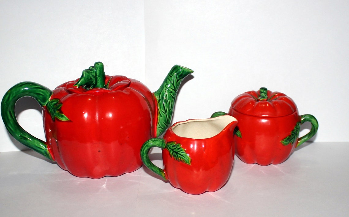 Vintage Maruhon Ware Made in Occupied Japan Tomato Teapot Etsy