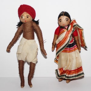 Vintage Indian Couple Art Dolls