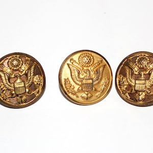 Vintage WWII Brass Military Waterbury Uniform Buttons