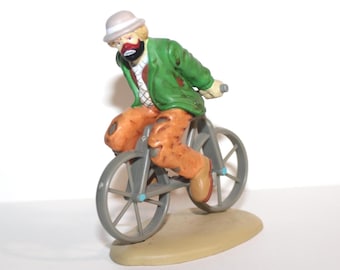 Vintage Emmett Kelly Jr Hobo Clown Bike Flambro Mini Clown Collectible