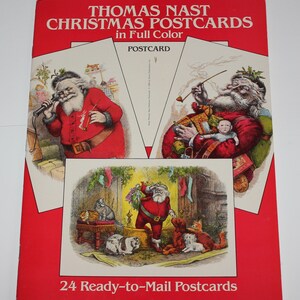 Vintage Thomas Nast Weihnachtspostkarten-Buch-Kunst-Reproduktions-Postkarten