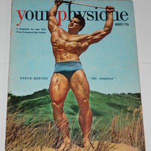 Vintage Your Physique Magazine Steve Reeves Mr America August 1950
