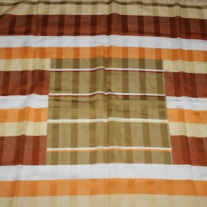 Vintage Symphony Made in Italy Plaid Brown 70s Style Square Scarf