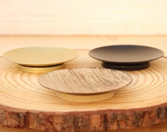 Modern Iron Candle Plate: 4.2" Round Scented Candle Holder