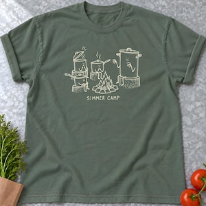 Simmer Camp Soup Pot Graphic T-Shirt, Comfort Colors 1717 Tee