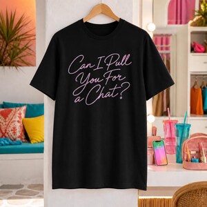 ¿Puedo llamarte para charlar? Camiseta con estampado neón, Comfort Colors 1717