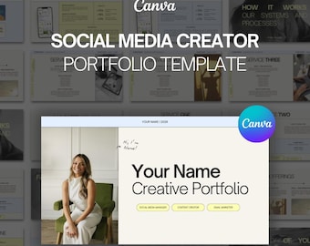 コンテンツマーケティングマネージャー向けソーシャルメディア管理ポートフォリオテンプレート：Canva（デジタルダウンロード）