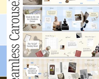 Seamless Canva Carousel Post Template: Instagram Sociale Media Templates (Digital Download)