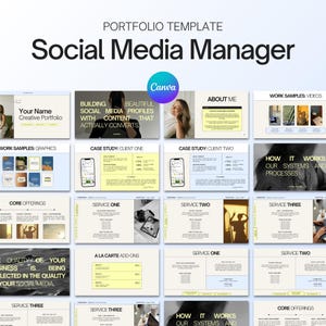 social media manager starter kit content manager portfolio canva template social media manager canvas portfolio starter kit bundle social media content creator tool kit template bundles freelance