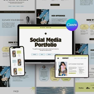 Canva Portfolio Website Template Social Media Manager | Fully Branded, No Coding Required
