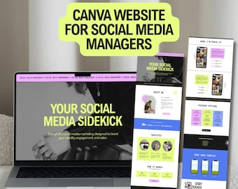 Canva Website Template: Social Media Manager Design (digital Download ...