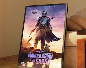The Mandalorian And Grogu Movie Poster | Canvas Wall Art | Limited Collection | Unframed Print | Home Decor | Gift Idea