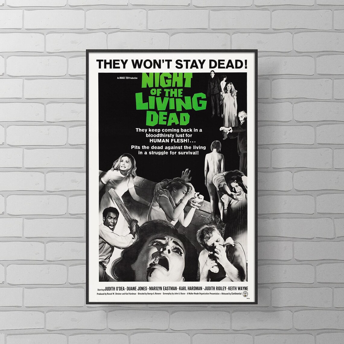 Night of the Living Dead Movie Poster | Canvas Wall Art | Limited ...