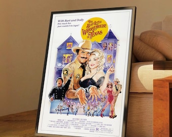 Poster del film "Il miglior bordello del Texas" / Stampa su tela / Collezione limitata / Stampa senza cornice / Arredamento per la casa / Idea regalo