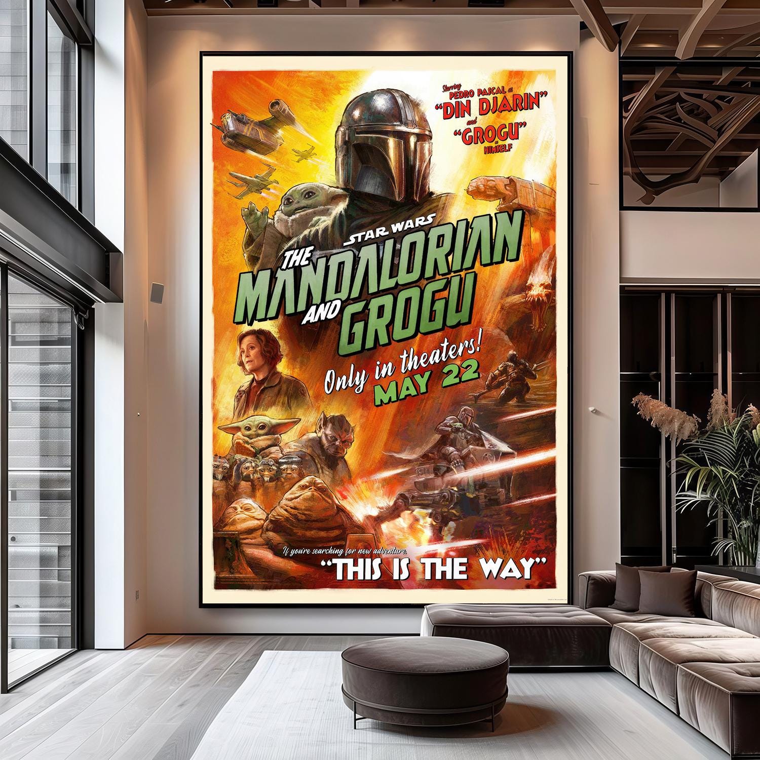 The Mandalorian and Grogu Movie Poster | Canvas Wall Art | Limited ...