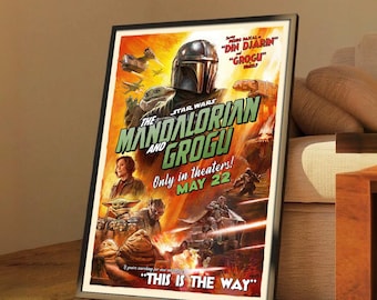 The Mandalorian And Grogu Movie Poster | Canvas Wall Art | Limited Collection | Unframed Print | Home Decor | Gift Idea