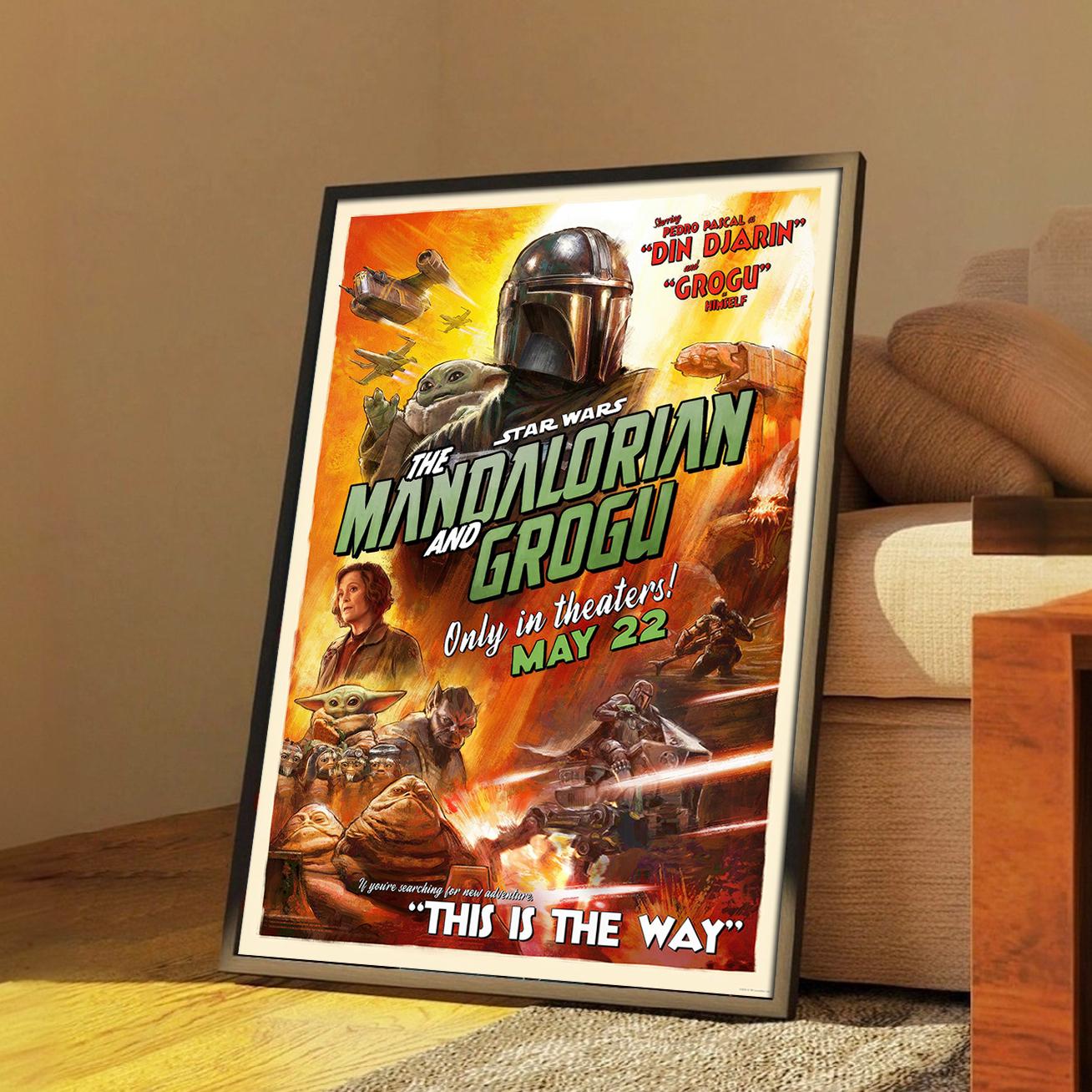 The Mandalorian and Grogu Movie Poster | Canvas Wall Art | Limited ...