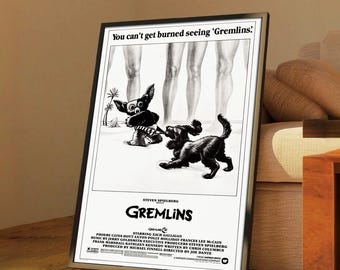 Póster de la película Gremlins / Lienzo decorativo para pared / Colección limitada / Impresión sin marco / Decoración del hogar / Idea de regalo