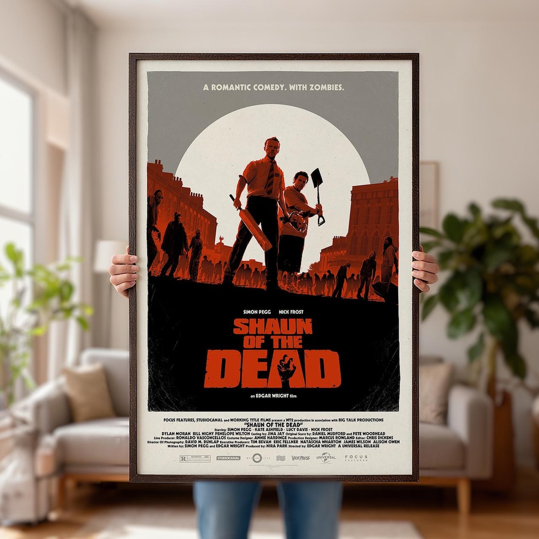 Shaun Of The Dead Movie Poster, Room Home Decor, Wall Art Canvas Print