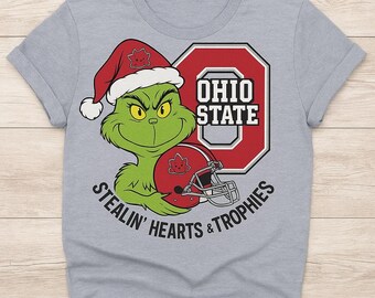Christmas Grinch-Inspired Ohio State SVG Holiday Sports Mascot Clipart