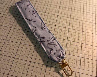 Custom Fabric Keychain: Gold or Silver Key Ring