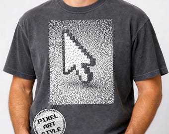 Camiseta Pixel Cursor, Camiseta Retro con Gráficos de Computadora, Comfort Colors 1717, Camiseta Vintage de Internet de los 90, 1BitWear