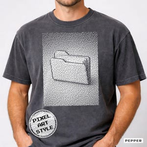 Retro computer Tee, Vintage Computer Pixel art shirt, 90s Tech Apparel, Comfort Colors 1717, 1BitWear