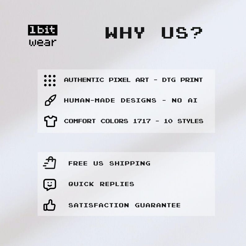 1BitWear - Pixel Art Graphic Tees - https://1bitwear.etsy.com
