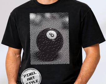 Camiseta vintage de bola 8, camiseta retro Y2K, Comfort Colors 1717, billar de la suerte, lavado extragrande, estilo urbano retro