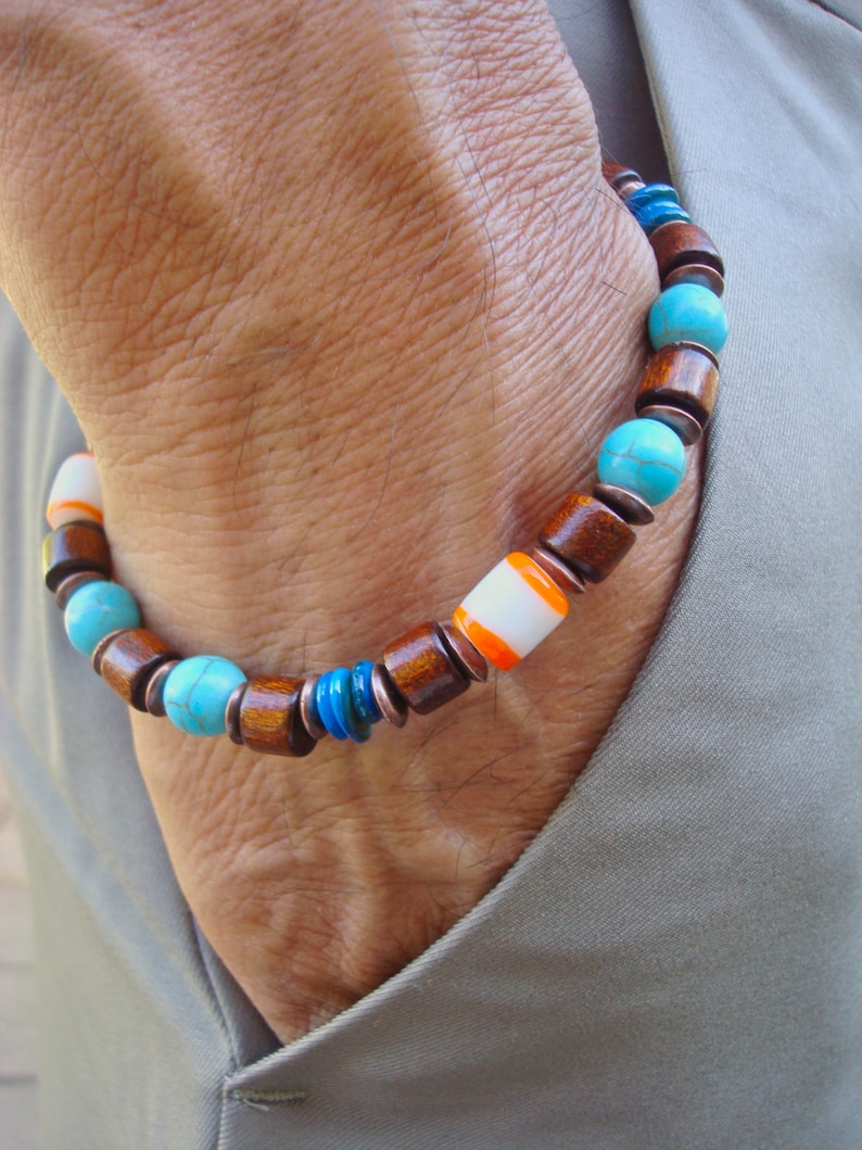 Men's Spiritual Protection Bracelet With Murano Beads - Etsy