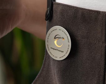 Personalized Custom Name Tag Badge Pin or Magnet Attachment, Custom Magnetic Stainless Steel Name Tags, Office Name Tags, Engraved Name Tag