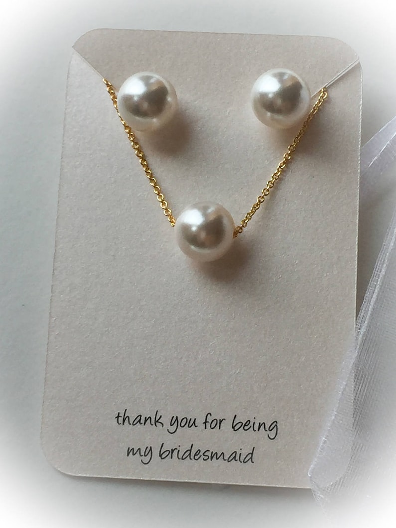 gift for bridesmaid Bridesmaid gift set gift for mothers, silver or gold jewelry set pearl bridesmaid jewelry