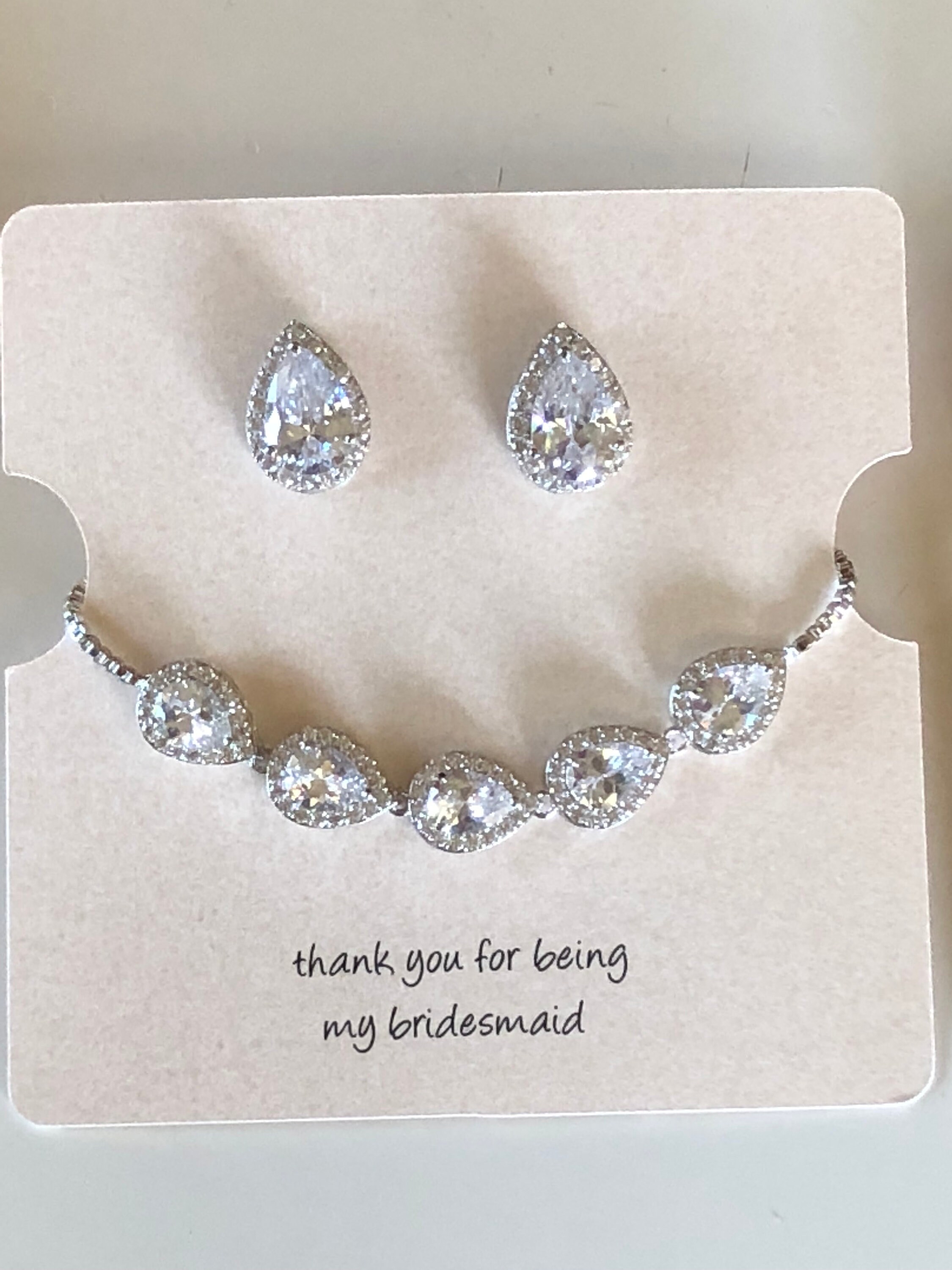 Bridesmaid jewelry bracelet and earrings set silvergold or Etsy