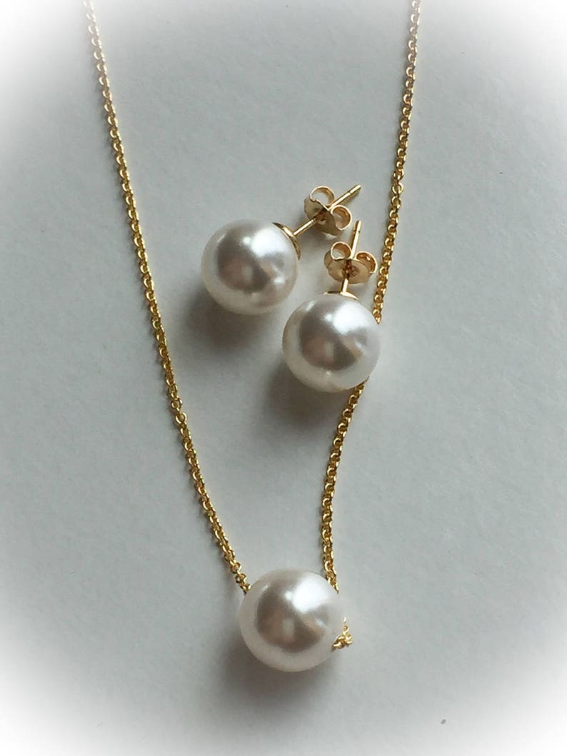 gift for bridesmaid Bridesmaid gift set gift for mothers, silver or gold jewelry set pearl bridesmaid jewelry