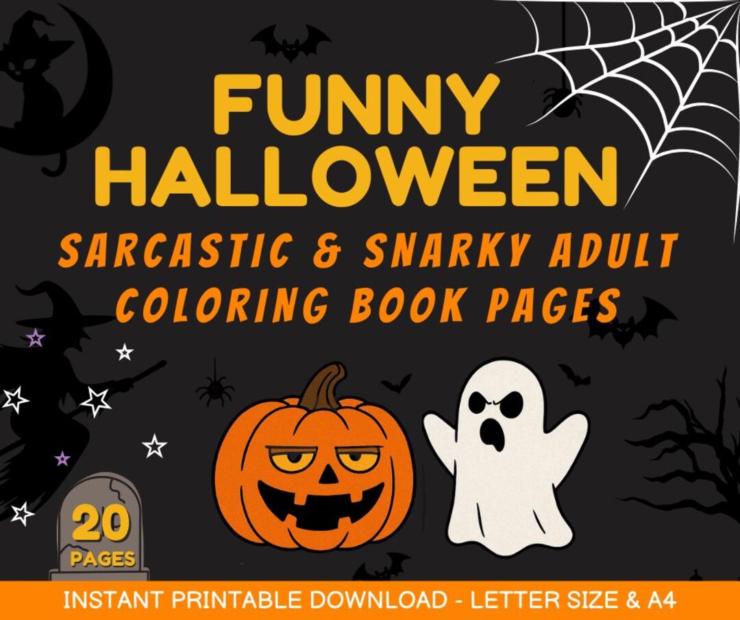Funny Halloween Coloring Book Pages | Sarcastic & Snarky Adult Coloring ...
