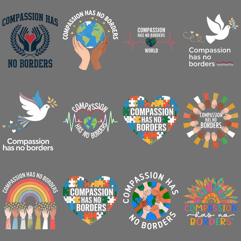 Compassion Has No Borders PNG – Humanitarian Inspirational Quote ...