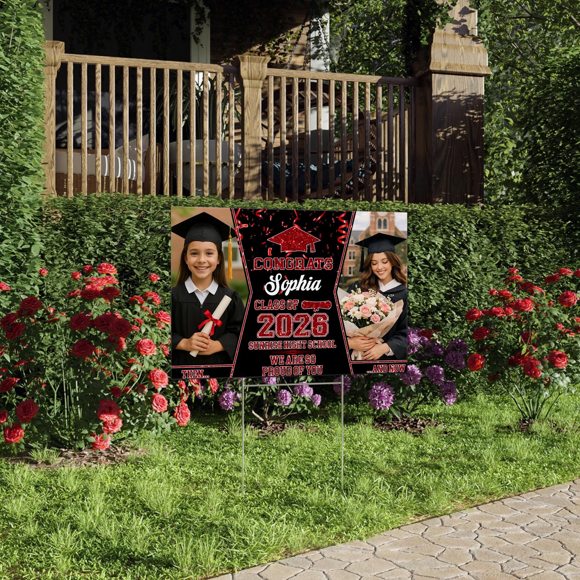 Custom Graduation Yard Sign With Photo, Personalized Senior 2026 Lawn ...