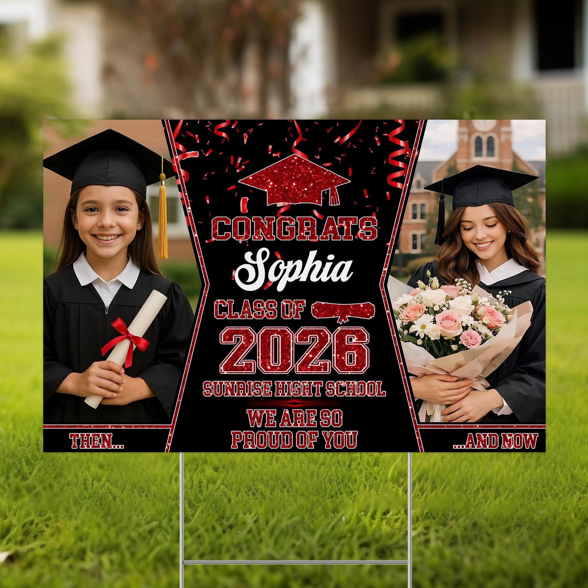 Custom Graduation Yard Sign With Photo, Personalized Senior 2026 Lawn ...