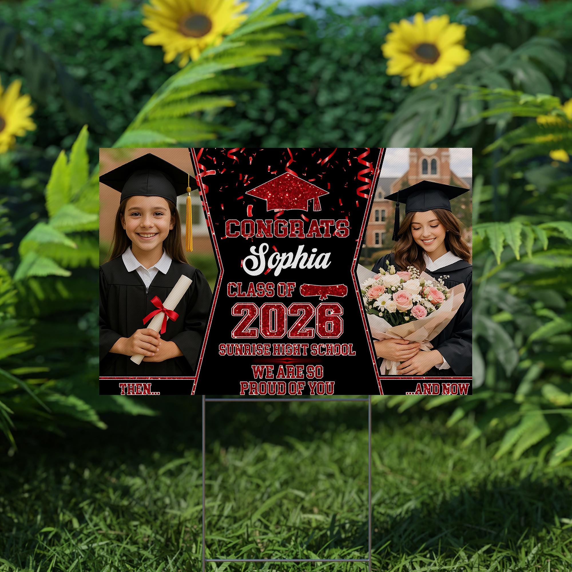 Custom Graduation Yard Sign With Photo, Personalized Senior 2026 Lawn ...