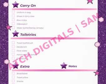 Cheer Airplane Packing Checklist | Printable Travel PDF for Athletes