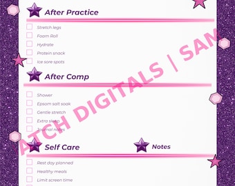 Cheer Recovery Routine Checklist | Printable Athlete Wellness PDF