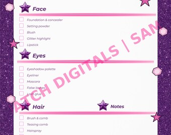 Cheer Makeup & Hair Kit Checklist | Printable Glam Prep PDF