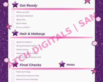 Cheer Competition Morning Routine | Printable Prep Checklist PDF