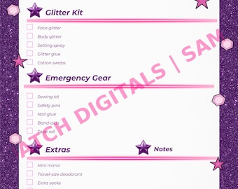 Cheer Glitter & Emergency Kit Checklist | Printable Makeup and Gear PDF