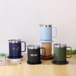 Smart coffer Mug warmer: Temperature Control 304 Stainless Steel Coffee Cup (Wireless/Contact Charging)